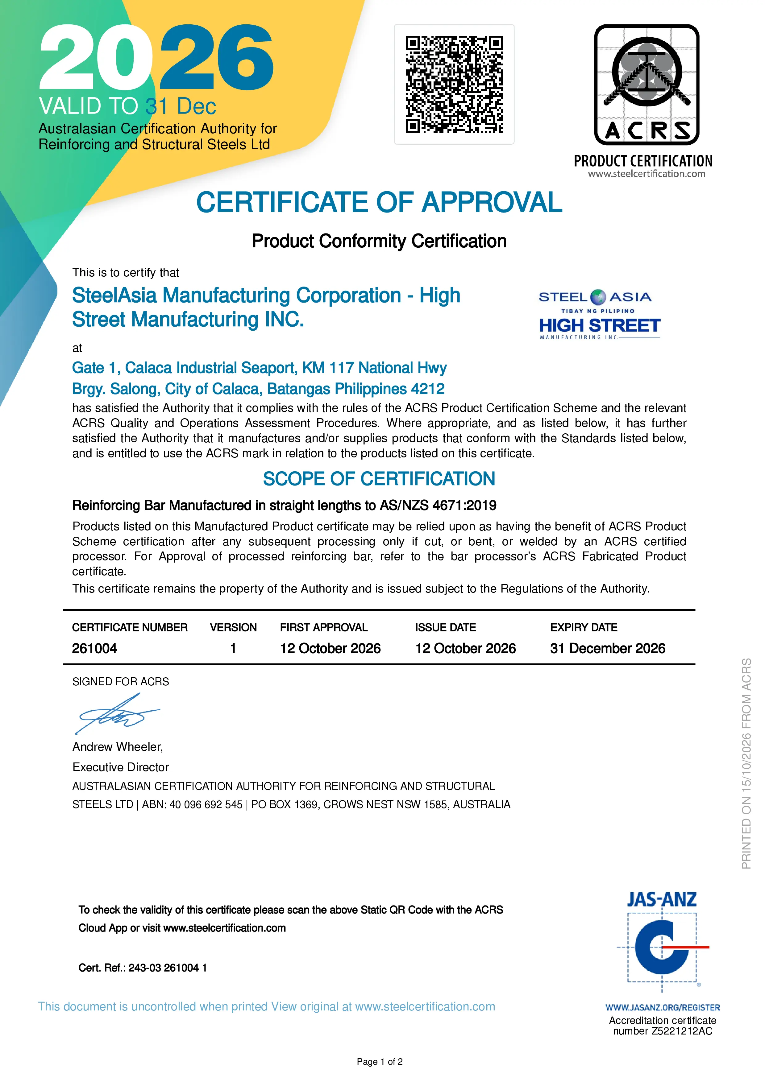certification image