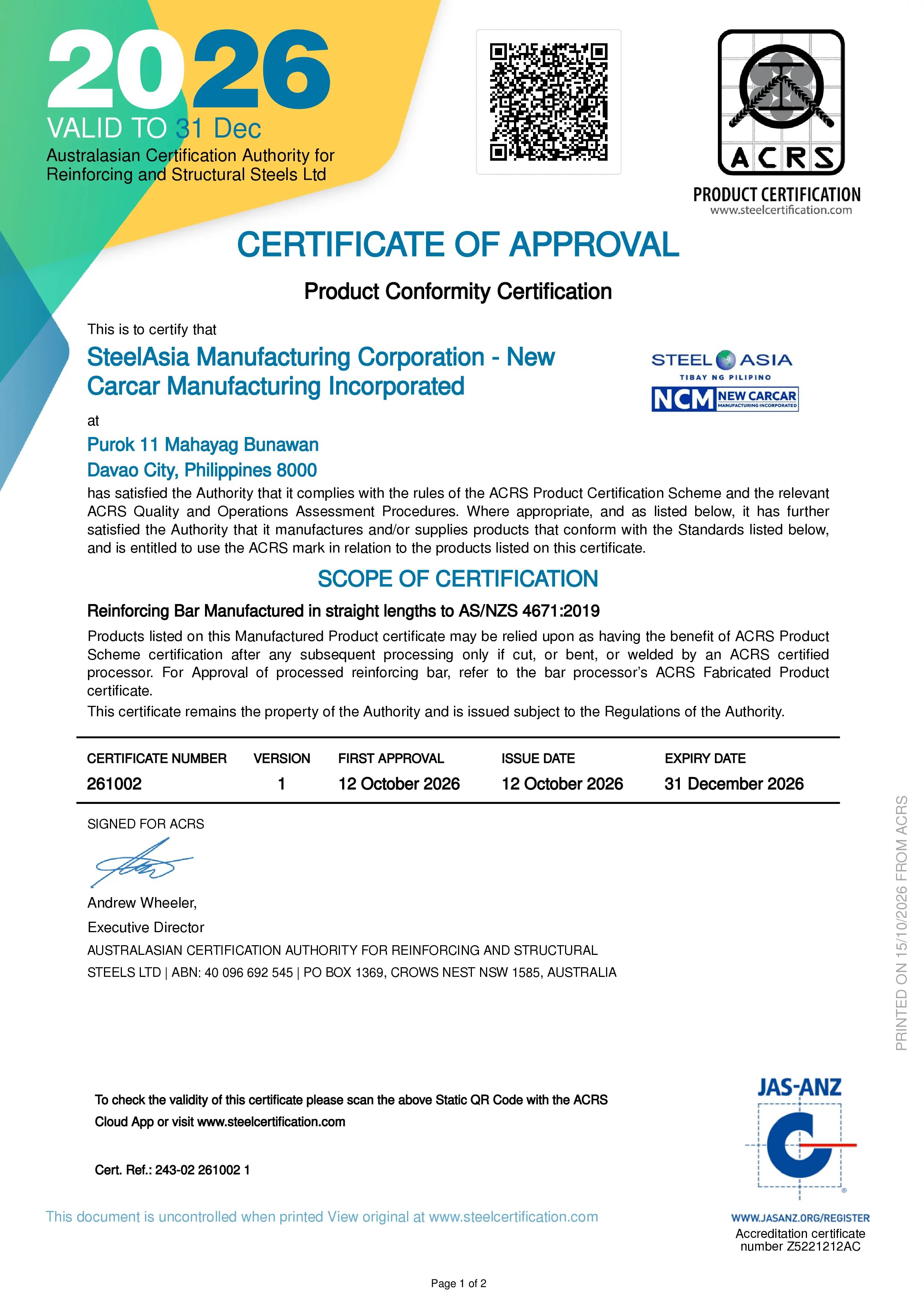 certification image